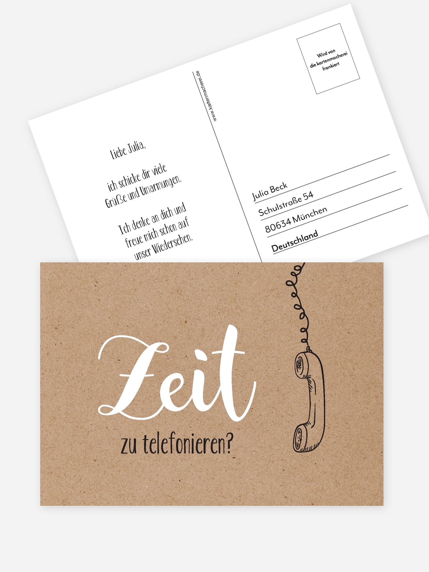 Postkarte Direktversand Zeit zu telefonieren?