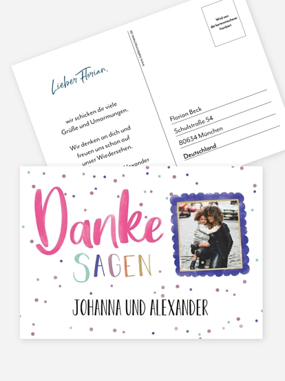Postkarte Direktversand Danke sagen