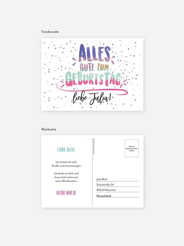 Postkarte Direktversand Geburtstagswünsche