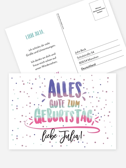 Postkarte Direktversand Geburtstagswünsche