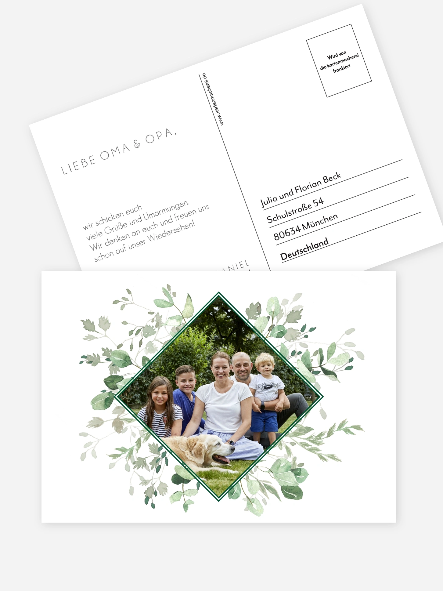 Postkarte Direktversand Nature Leaf