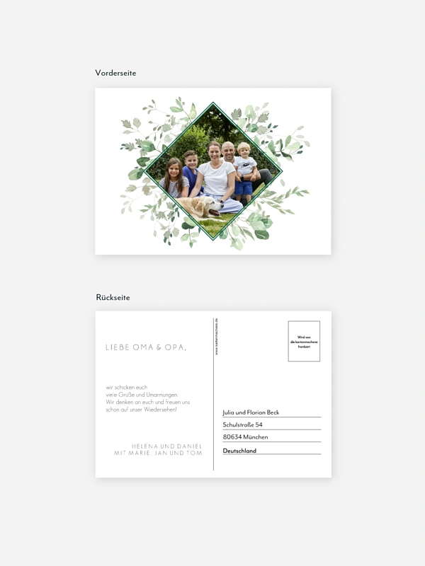 Postkarte Direktversand Nature Leaf