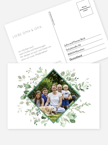 Postkarte Direktversand Nature Leaf
