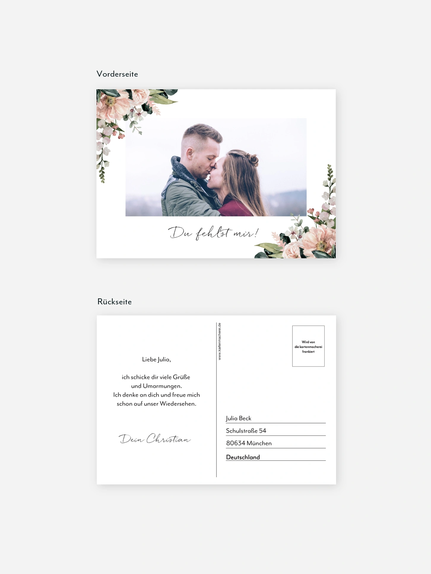 Postkarte Direktversand Secret Flower