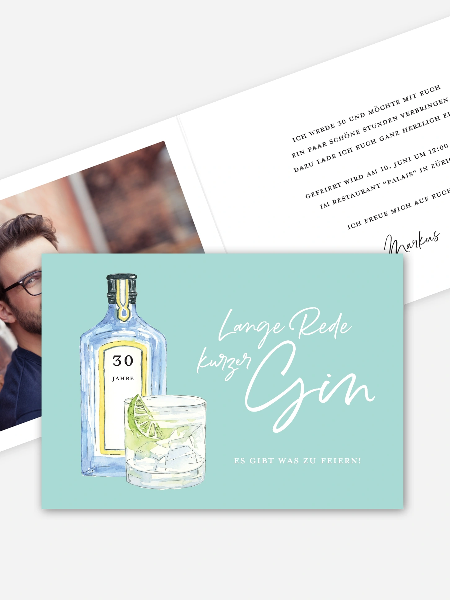 Einladung 30. Geburtstag Gin Time