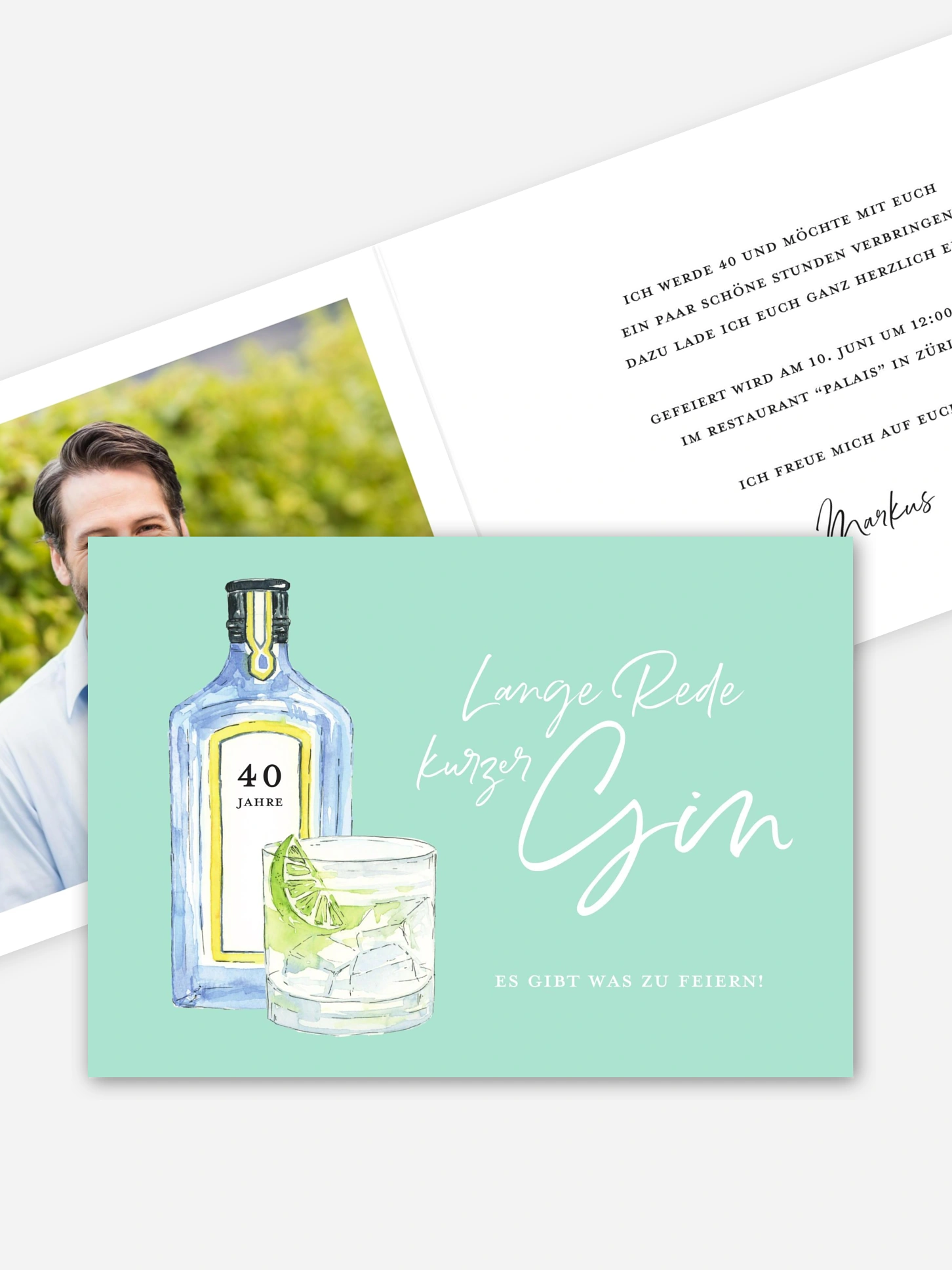 Einladung 40. Geburtstag Gin Time