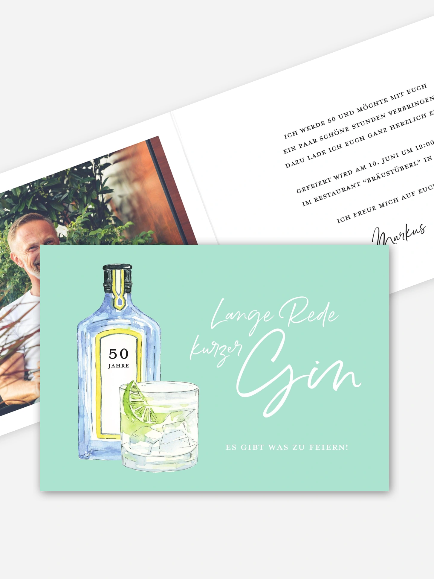 Einladung 50. Geburtstag Gin Time