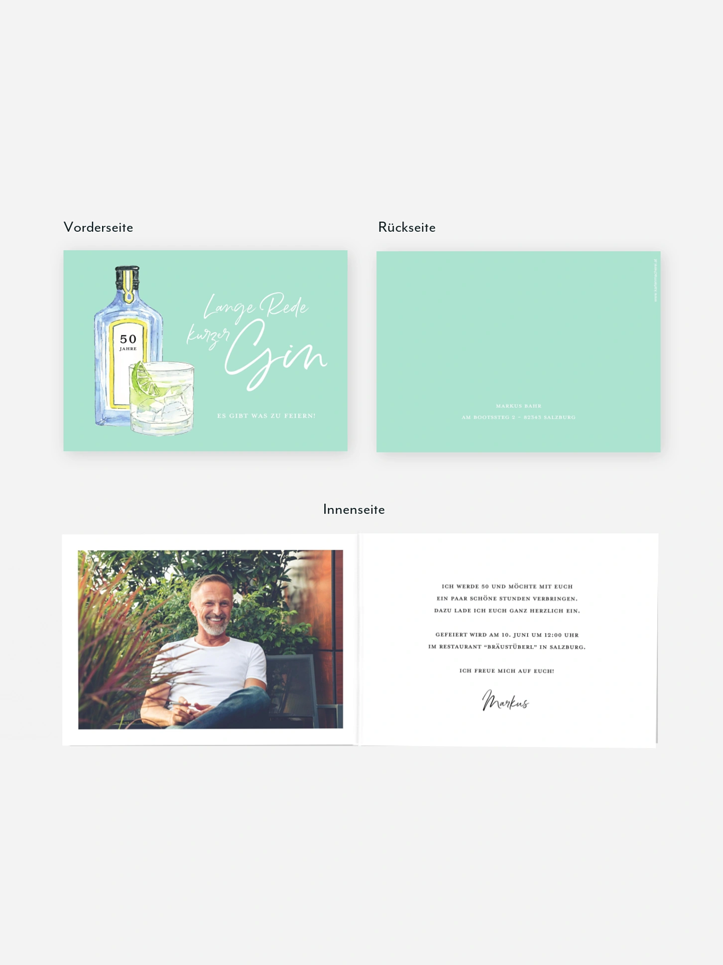 Einladung 50. Geburtstag Gin Time