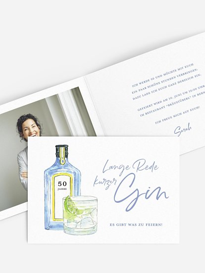 Einladung 50. Geburtstag Gin Time