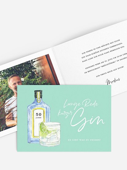 Einladung 50. Geburtstag Gin Time