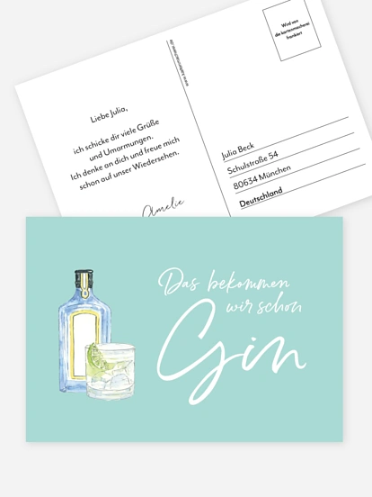 Postkarte Direktversand Gin Time