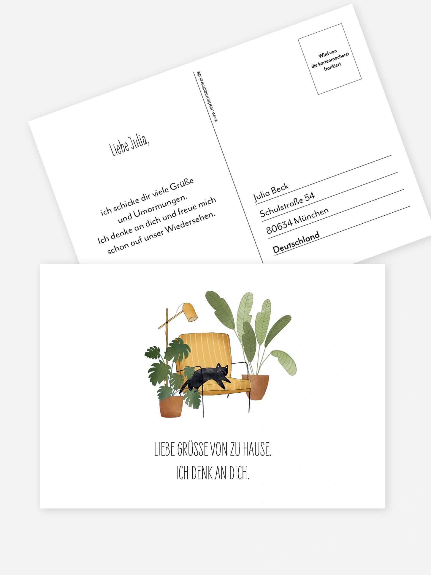 Postkarte Direktversand Grüße von zu Hause