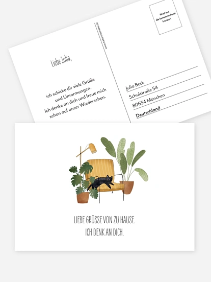 Postkarte Direktversand Grüße von zu Hause