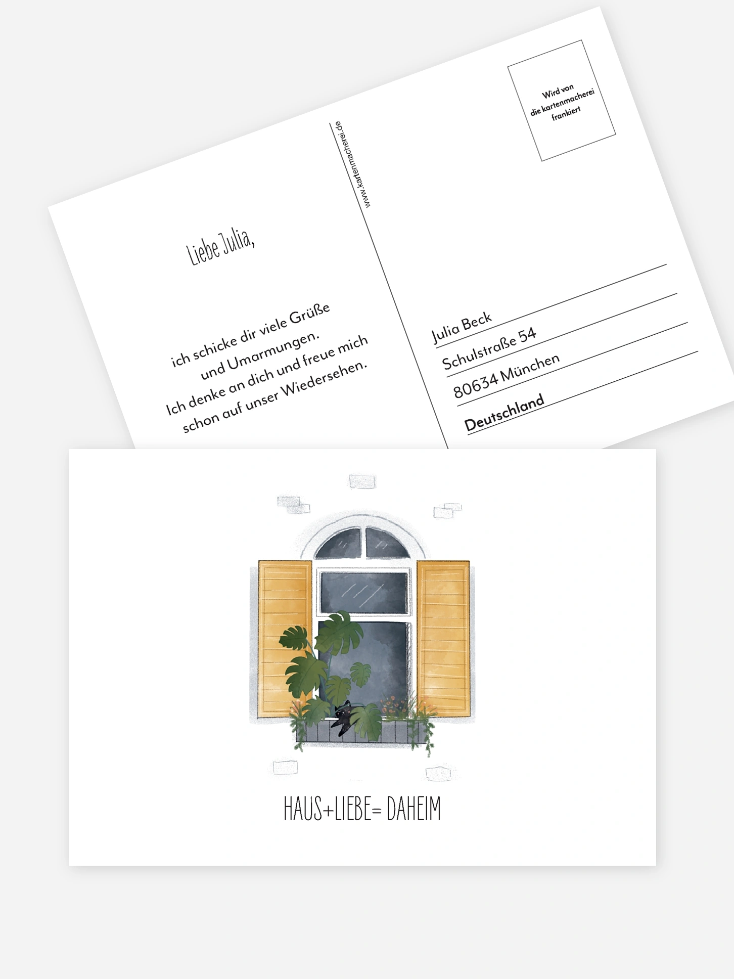 Postkarte Direktversand Daheim Liebe