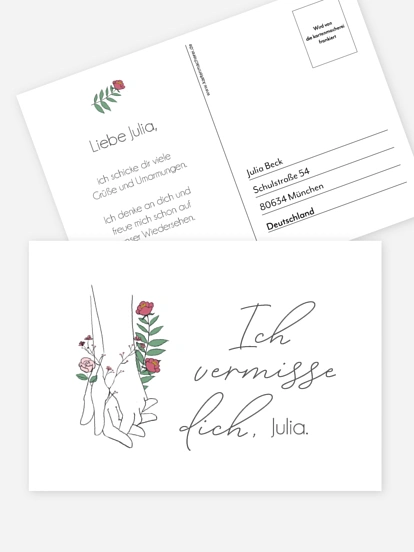 Postkarte Direktversand Ich vermisse Dich