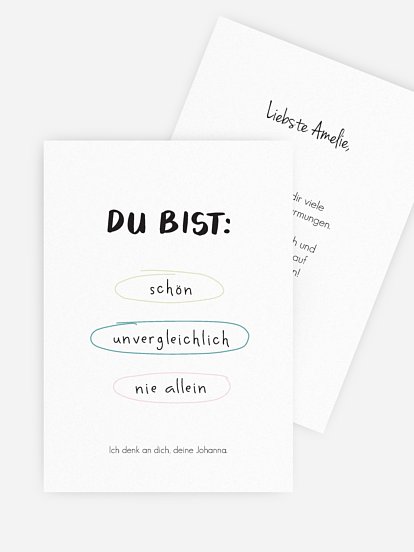 Grußkarte Du bist