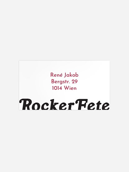 Empfängeraufkleber Geburtstag Rocker Magazin