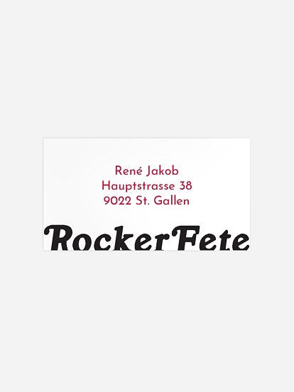 Empfängeraufkleber Geburtstag Rocker Magazin