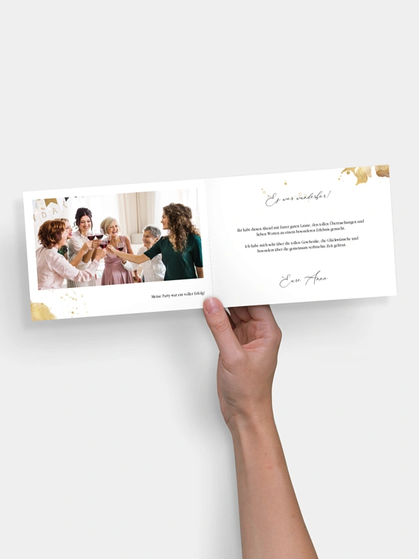 Dankeskarte Geburtstag Champagnerglas