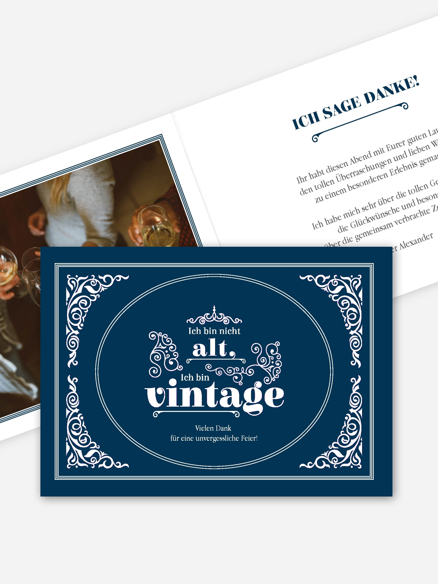 Dankeskarte Geburtstag Vintage Jubiläum
