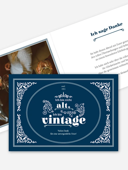 Dankeskarte Geburtstag Vintage Jubiläum