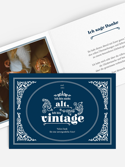 Dankeskarte Geburtstag Vintage Jubiläum
