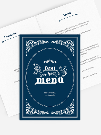 Menükarte Geburtstag Vintage Jubiläum