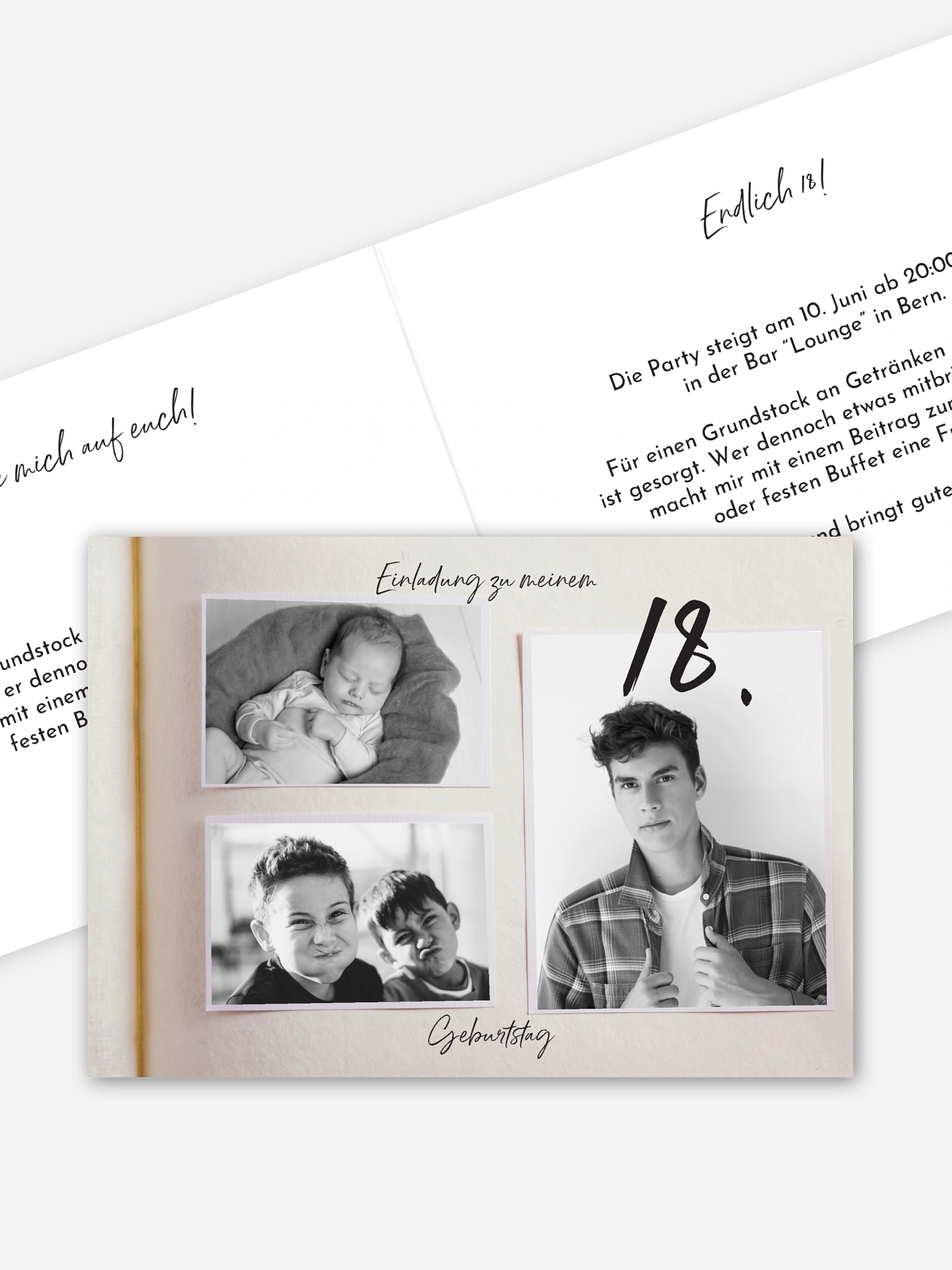 Einladung 18. Geburtstag Fotobuch