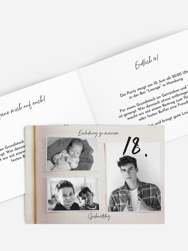 Einladung 18. Geburtstag Fotobuch