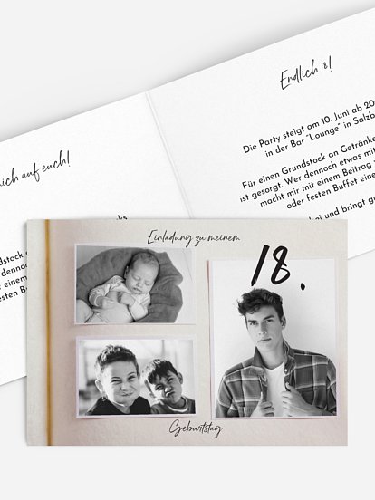 Einladung 18. Geburtstag Fotobuch