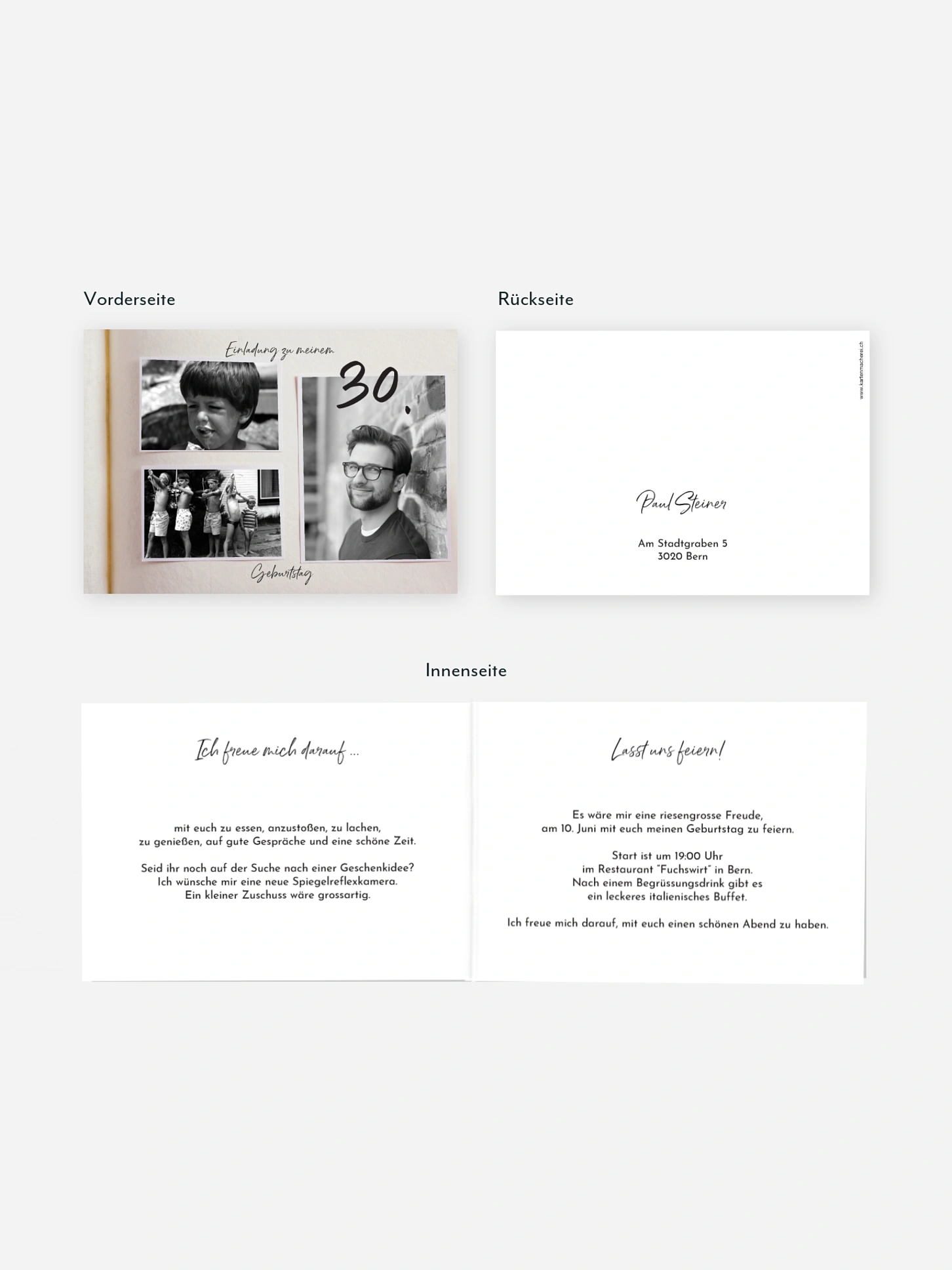 Einladung 30. Geburtstag Fotobuch