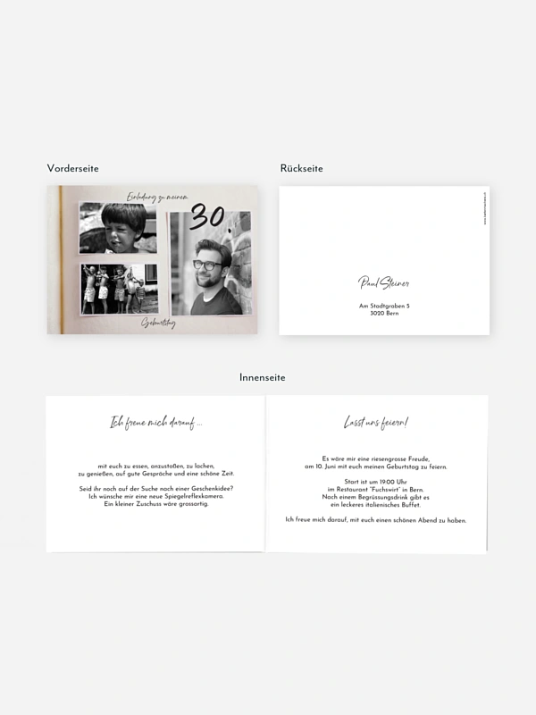 Einladung 30. Geburtstag Fotobuch