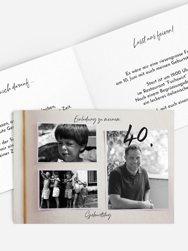 Einladung 40 Geburtstag Fotobuch