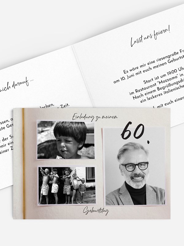 Einladung 60. Geburtstag Fotobuch