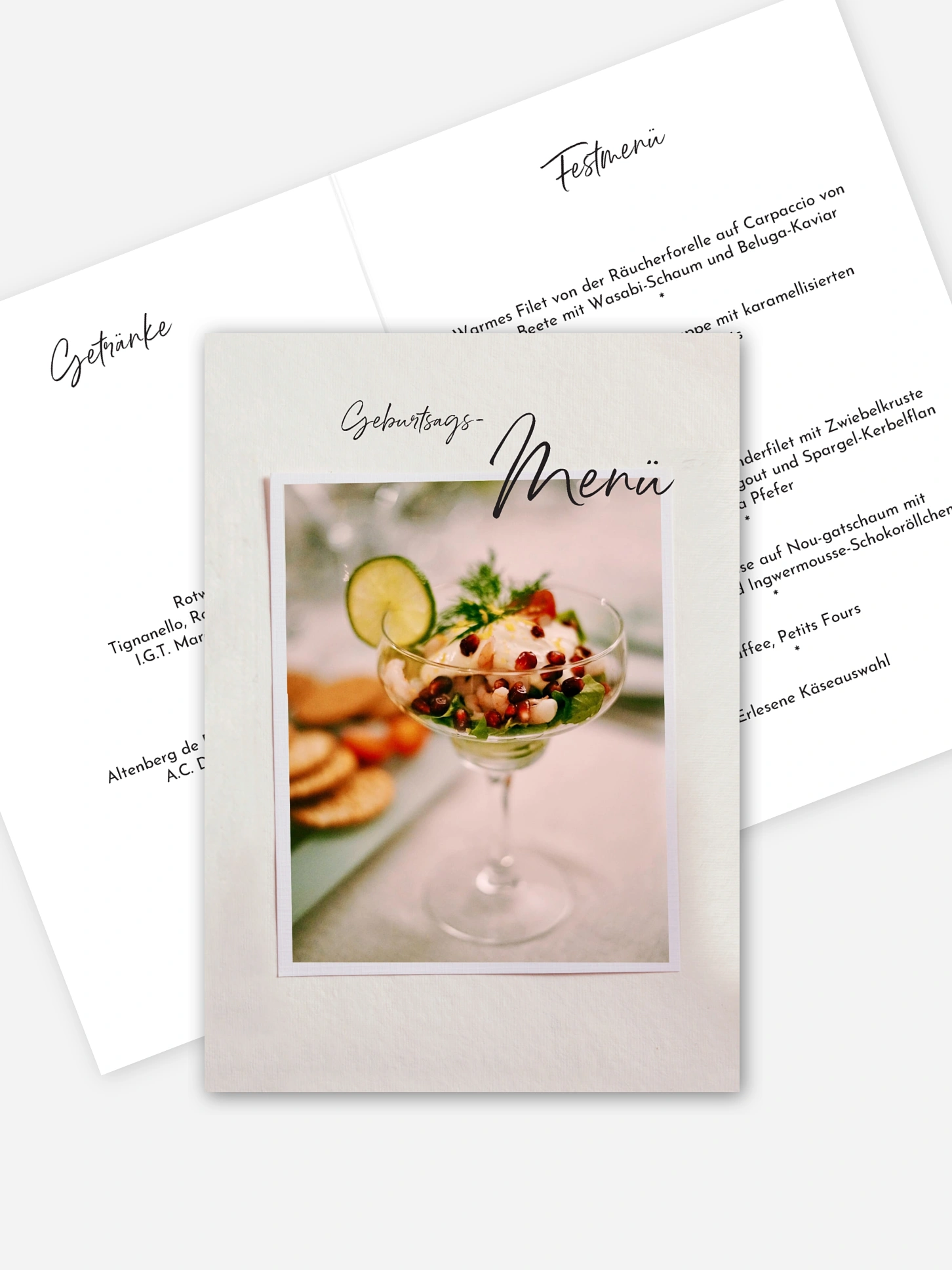Menükarte Geburtstag Fotobuch
