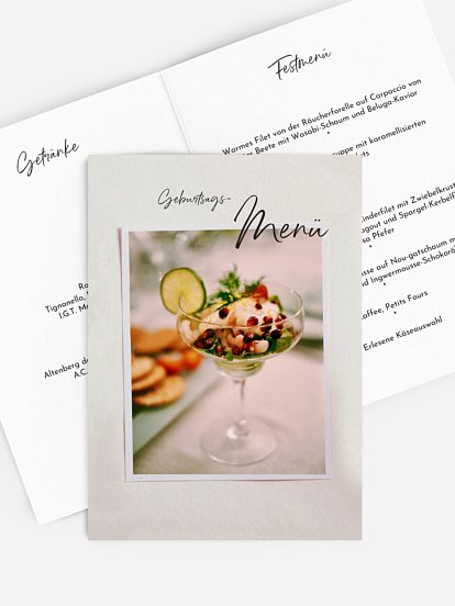 Menükarte Geburtstag Fotobuch