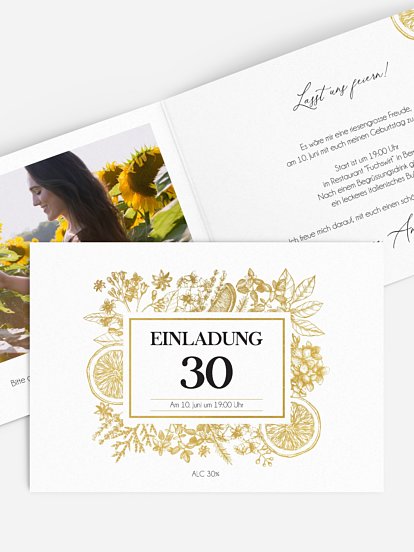 Einladung 30. Geburtstag Botanical Drink