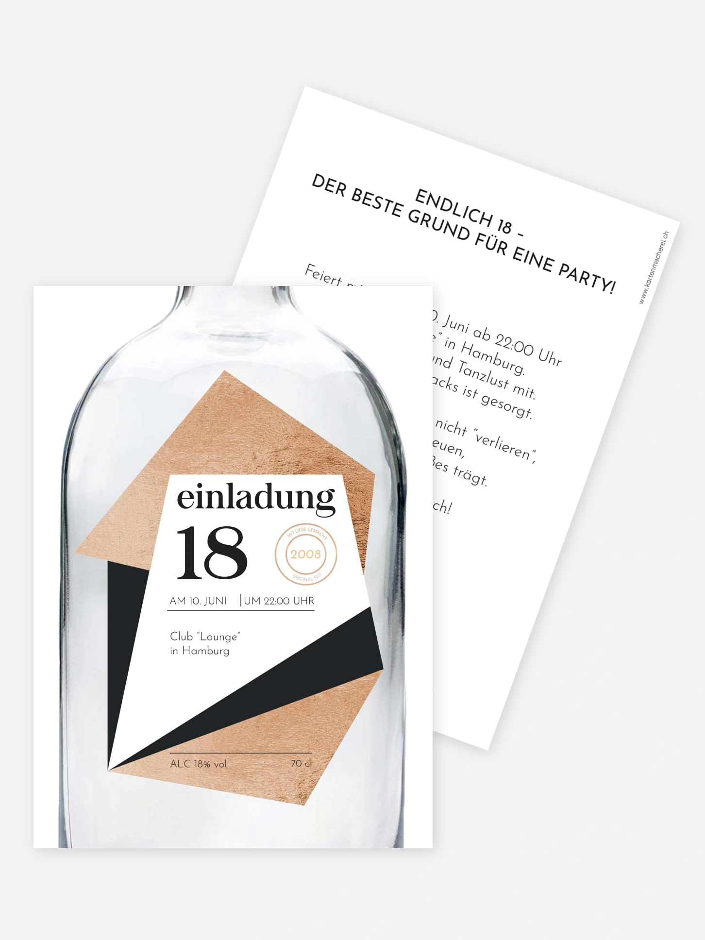 Einladung 18. Geburtstag Gin Bottle