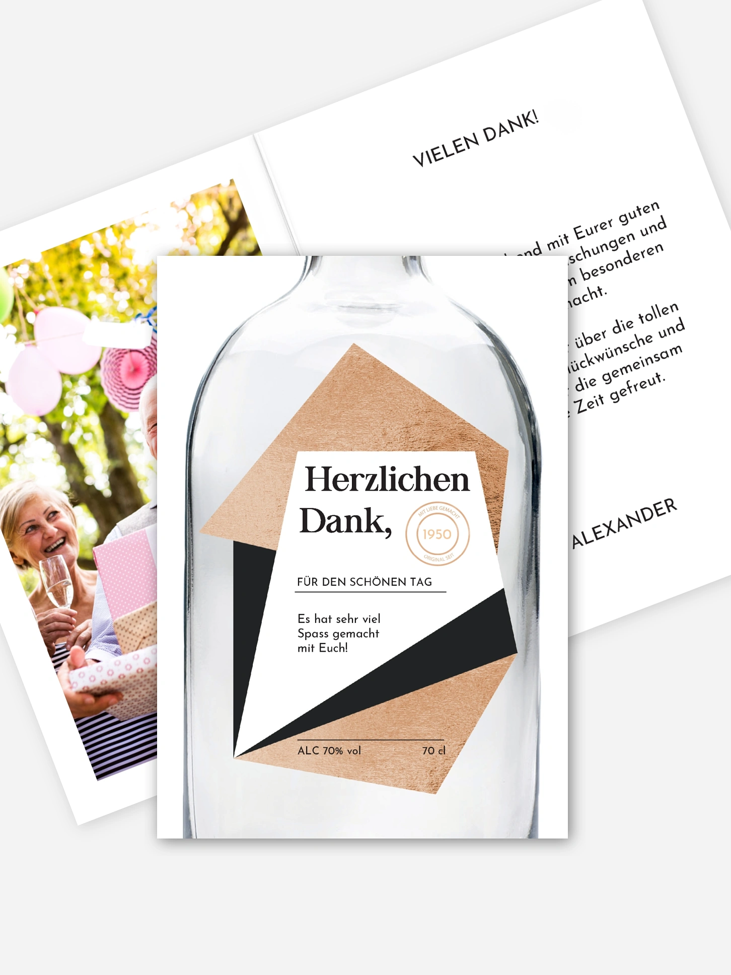 Dankeskarte Geburtstag Gin Bottle