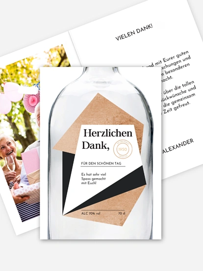 Dankeskarte Geburtstag Gin Bottle
