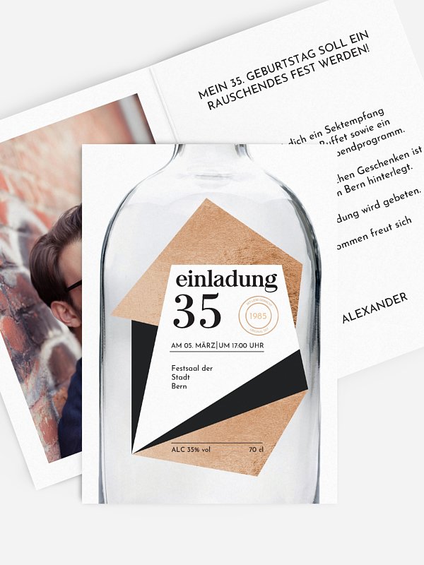 Geburtstagseinladung Gin Bottle