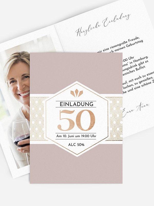 Einladung 50. Geburtstag Label