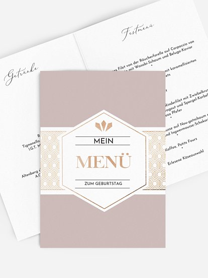 Menükarte Geburtstag Label