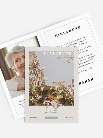 Einladung 70. Geburtstag Quittenbaum