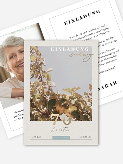 Einladung 70. Geburtstag Quittenbaum