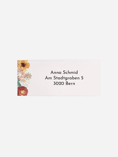 Absenderaufkleber Geburtstag Geburtstagsblumen