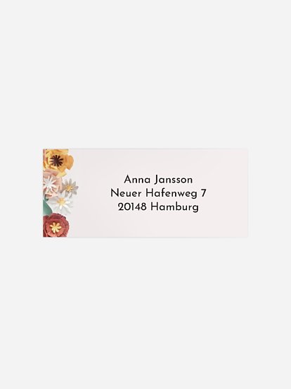 Absenderaufkleber Geburtstag Geburtstagsblumen