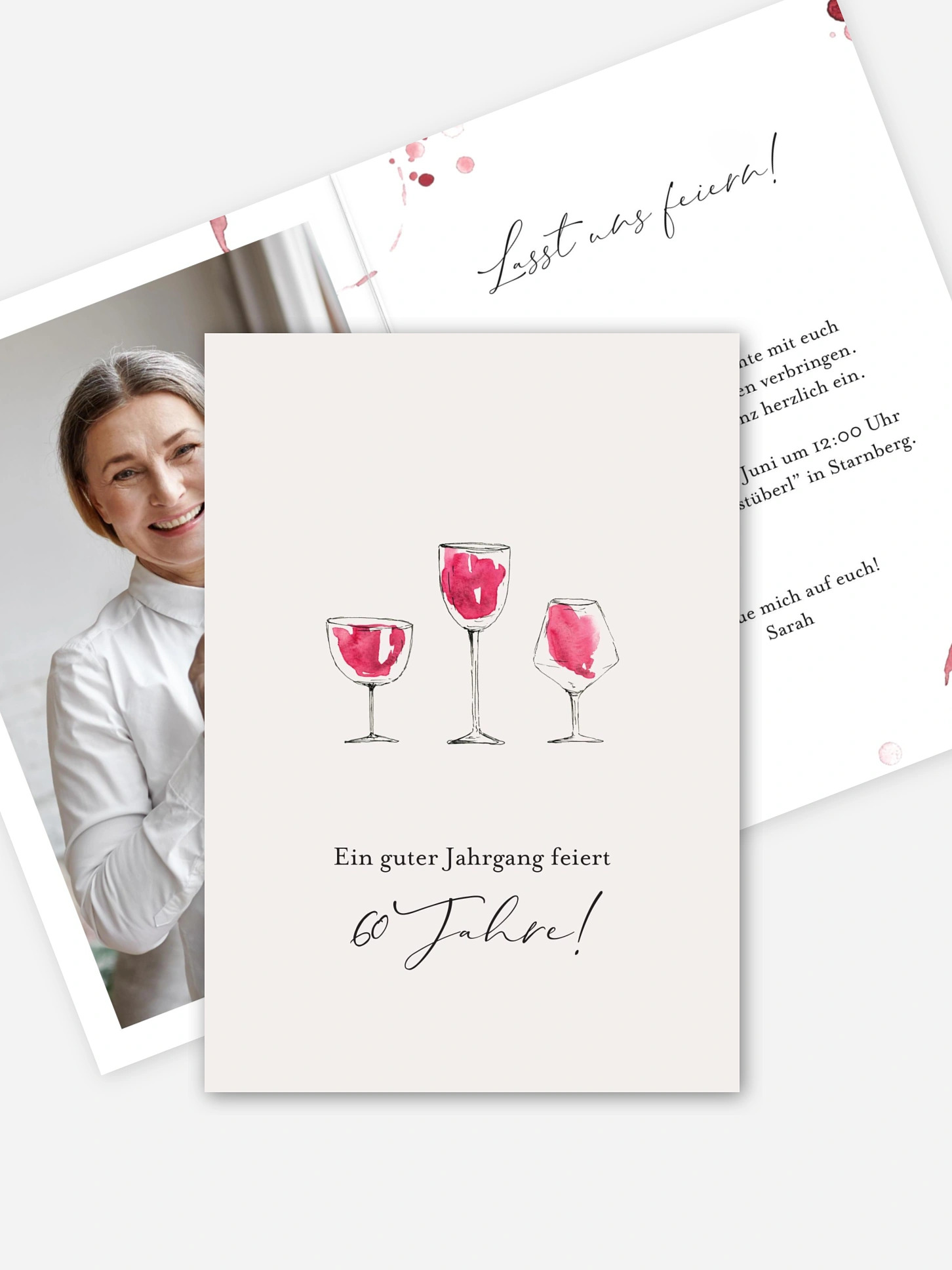 Einladung 60. Geburtstag Wein
