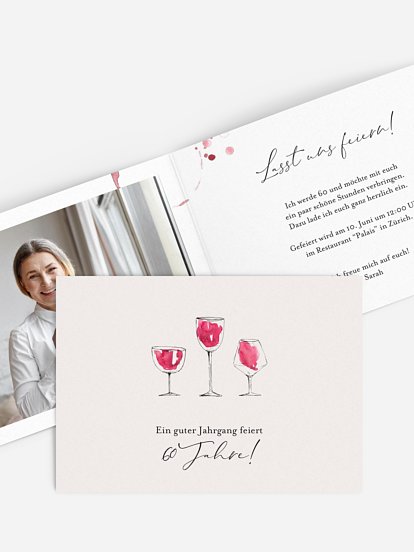 Einladung 60. Geburtstag Wein