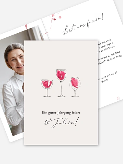 Einladung 60. Geburtstag Wein